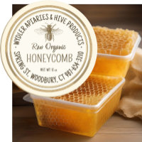 Rauwe biologische Honeycomb Gold Grunge Border Bee