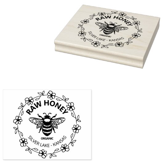 Rauwe Honing Kleine Zakelijke Verpakking, Groot Rubberstempel (Gestempeld)
