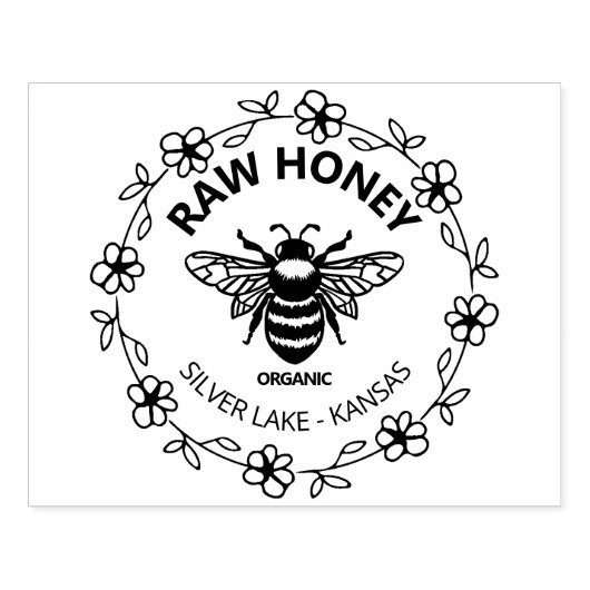 Rauwe Honing Kleine Zakelijke Verpakking, Groot Rubberstempel (Afrduk)