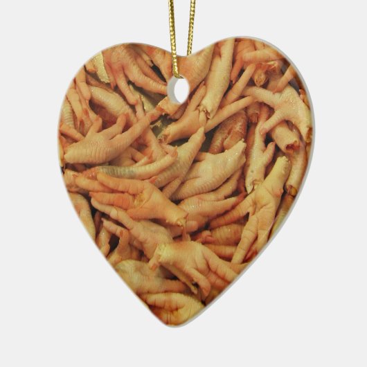 Rauwe kippenfeet keramisch ornament (Links)