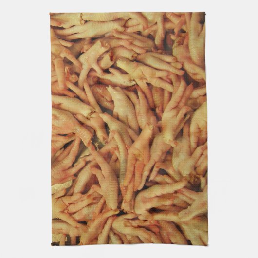 Rauwe kippenfeet theedoek (Verticaal)