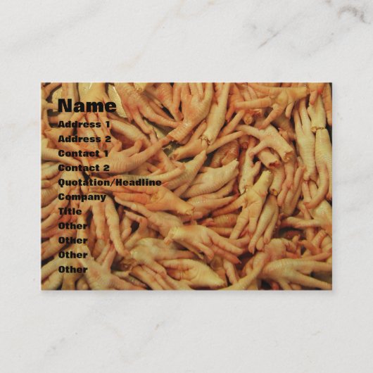 Rauwe kippenfeet visitekaartje (Voorkant)