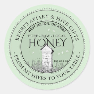 Rauwe lokale honing van mijn bijenkorven naar je t ronde sticker