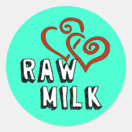 Rauwe melk liefde ronde sticker