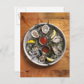 Rauwe oesters gerangschikt briefkaart (Voorkant / Achterkant)