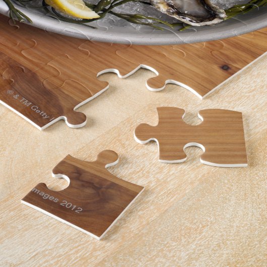 Rauwe oesters gerangschikt legpuzzel (Zijkant)