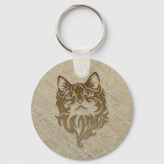 rauwe zijde voor kat sleutelhanger (Voorkant)