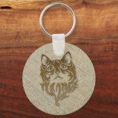 rauwe zijde voor kat sleutelhanger (Voorkant)