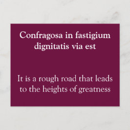 Rauze weg leidt tot grootheid - citaat van Seneca Briefkaart