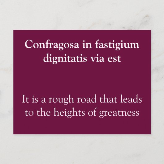 Rauze weg leidt tot grootheid - citaat van Seneca Briefkaart (Voorkant)
