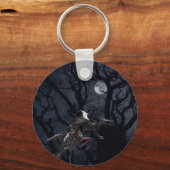 Rav en Rattenskelet in het Maanlicht Sleutelhanger (Voorkant)