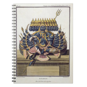 Ravana, demonenkoning Ceylon, uit 'Voyage aux Ind' Notitieboek