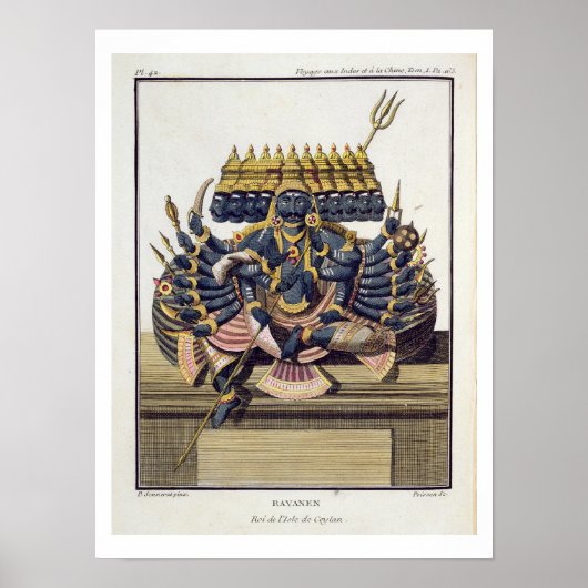 Ravana, demonenkoning Ceylon, uit 'Voyage aux Ind' Poster (Voorkant)