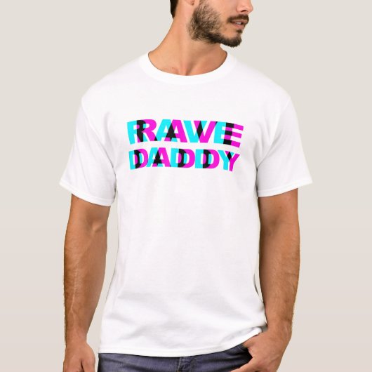 Rave Dad EDM Music Festival Father Optical Illus T-shirt (Voorkant)