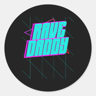 Rave Daddy House Muziek Techno Muziek Rave Party F Ronde Sticker