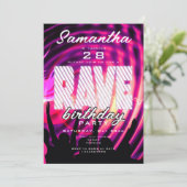 Rave EDM Clubbing Techno Muziek Verjaardagsfeest Kaart (Staand voorkant)
