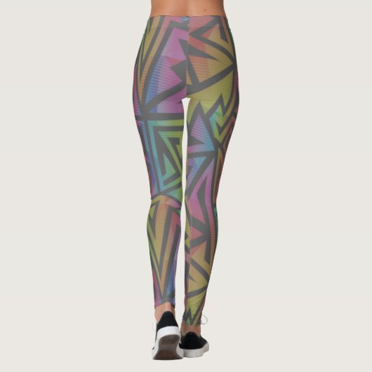 Rave EDM Rainbow Grey Leggings (Achterkant)