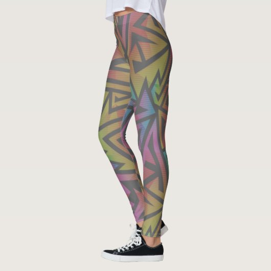 Rave EDM Rainbow Grey Leggings (Links)