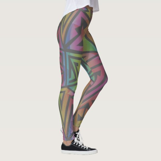 Rave EDM Rainbow Grey Leggings (Rechts)