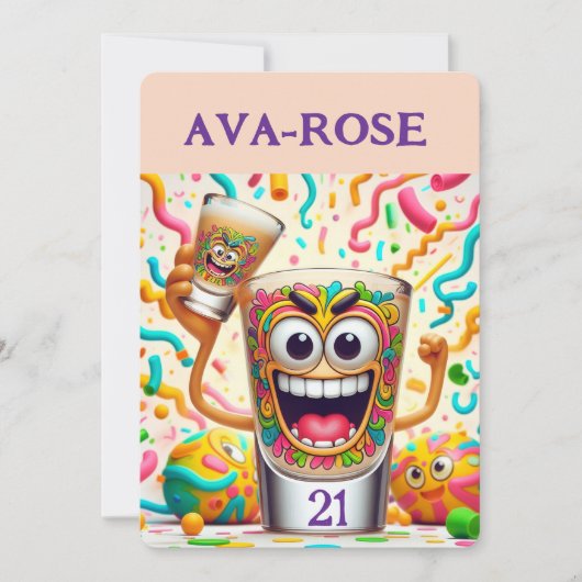 Rave Feest Shotglas – levendig Plezier Kaart (Voorkant)