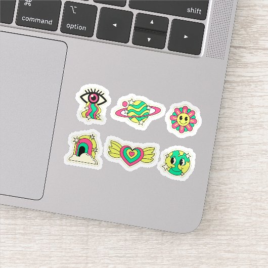 Rave-feest sticker set (Detail)