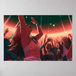 Rave girl onder de sterren poster