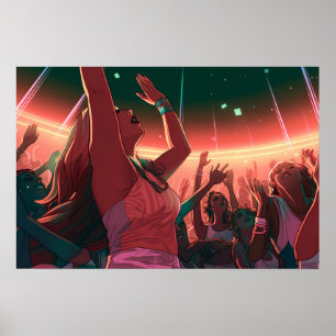 Rave girl onder de sterren poster