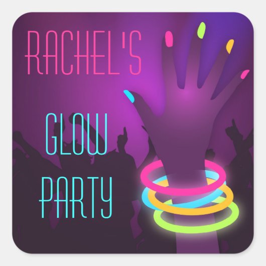 Rave Glow in de Stickers van de Donkere Partij (Voorkant)