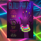 Rave Glow in the Dark Party Invitations Kaart