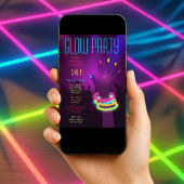 Rave Glow in the Dark Party Invitations Kaart