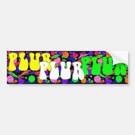 Rave Kandi Kind PLUR Bumpersticker (Voorkant)