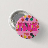 Rave Kandi Roze "PLUR" Pin Ronde Button 3,2 Cm (Voorkant /achterkant)