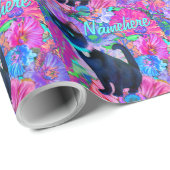 Rave Kat! Bloemen en Kat! Cadeaupapier (Rol Hoek)