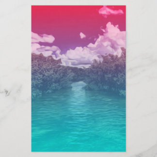 Rave Lovers Key Trippy Pink Blue Ocean Briefpapier