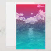 Rave Lovers Key Trippy Pink Blue Ocean Briefpapier (Voorkant / Achterkant)