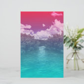 Rave Lovers Key Trippy Pink Blue Ocean Briefpapier (Staand voorkant)