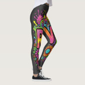 RAVE Neon Bloemen Leggings (Rechts)