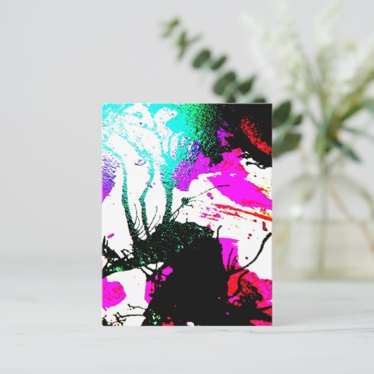 Rave neon party abstract briefkaart (Staand voorkant)