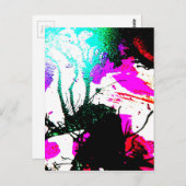 Rave neon party abstract briefkaart (Voorkant / Achterkant)