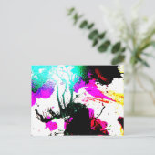 Rave neon party abstract briefkaart (Staand voorkant)