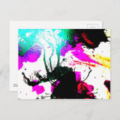 Rave neon party abstract briefkaart (Voorkant / Achterkant)