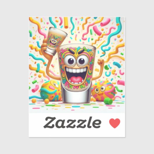 Rave Party Shotglas – levendig Plezier Sticker (Vel)