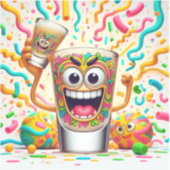 Rave Party Shotglas – levendig Plezier Sticker (Voorkant)
