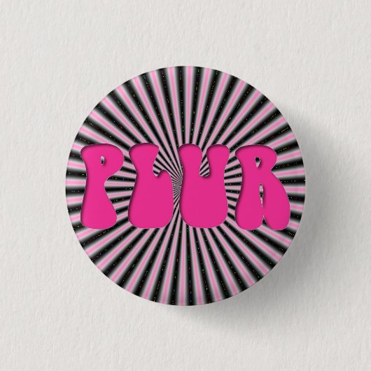 Rave "PLUR" Pin Ronde Button 3,2 Cm (Voorkant)