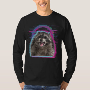 Rave Raccoon DJ Tech House Underground Music Retro T-shirt