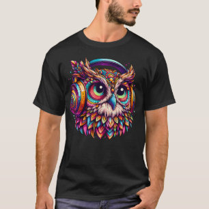 Rave Rainbow Owl House EDM Festival Raver Animal E T-shirt
