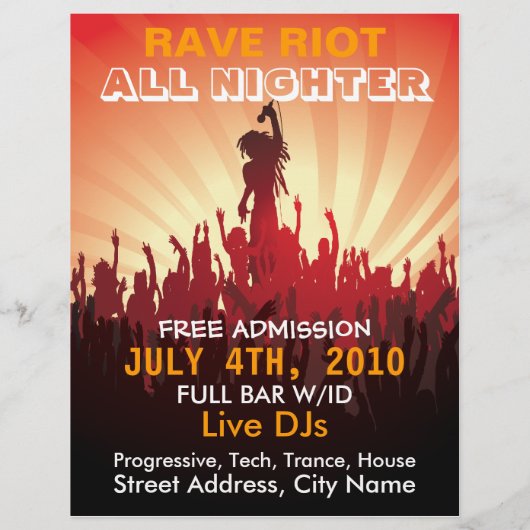 Rave Riot 2 Music Flyer (Achterkant)