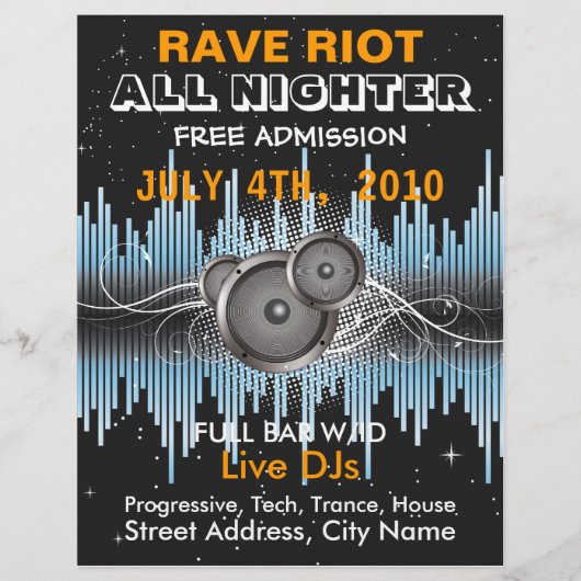 Rave Riot Music Flyer (Achterkant)