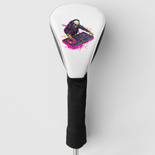 Rave Schedel � EDM Feest Skelet DJ Golfheadcover (Voorkant)