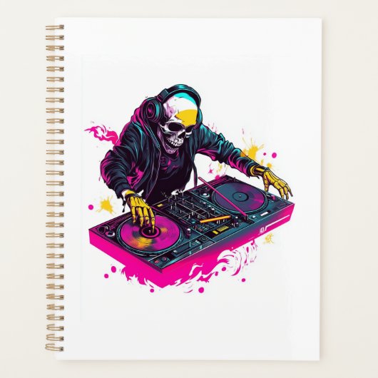 Rave Schedel � EDM Feest Skelet DJ Planner (Voorkant)